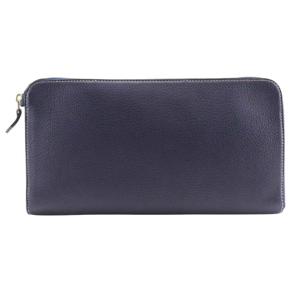 Cisei Document Case Clutch Bag 0934 Navy Blue Calfskin Mens